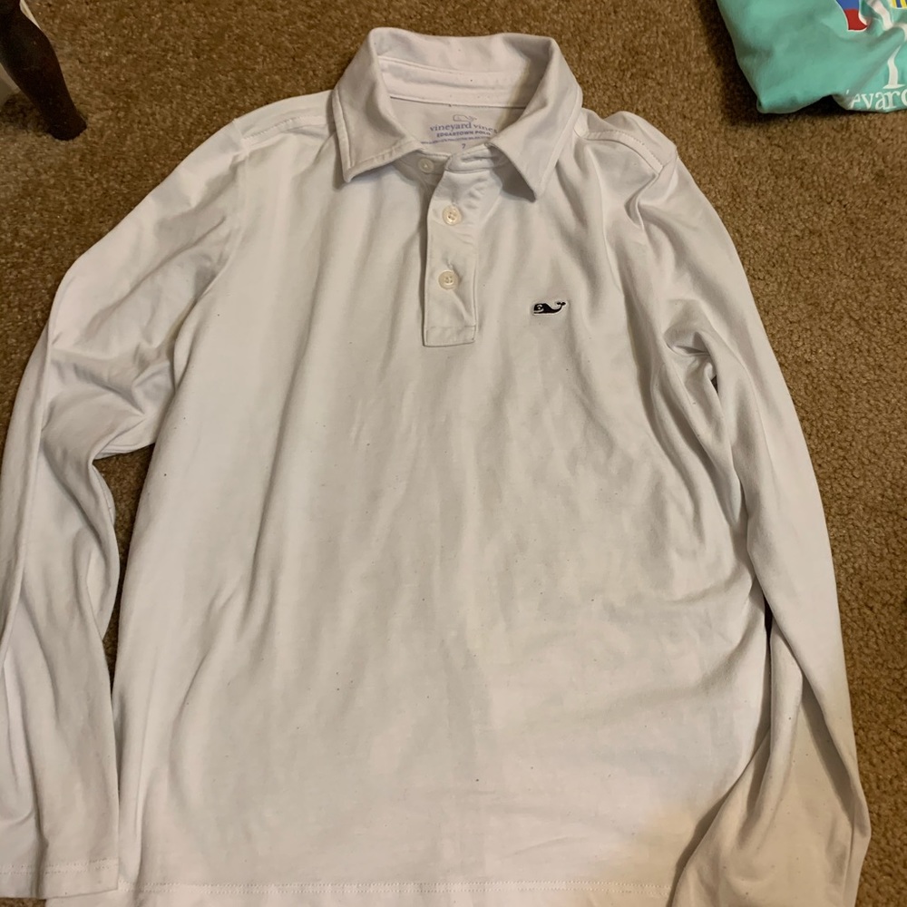 Vineyard vines performance boy l/s polo, size 7